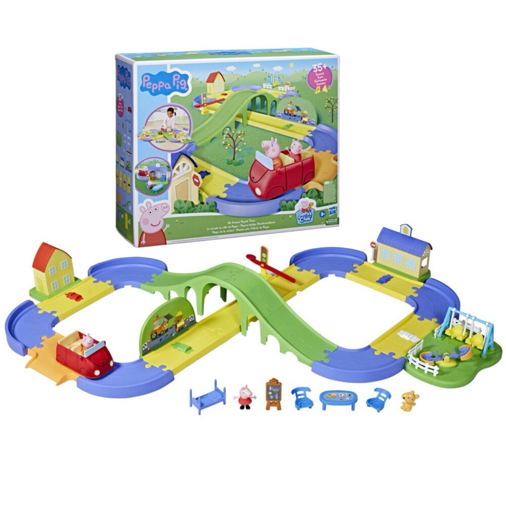 Peppa Pig All Around Peppa’s Town Playset with Car Track (without original box)